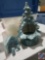 Light Blue Ceramic Nativity Scene/Lamp