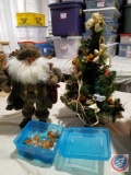 Tiger Ornaments, Woodland Santa, and 2 ft. Tiger Christmas Tree in Garbage Bin