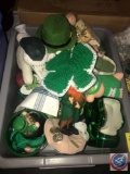 St. Patrick's Day Candy Dish, Shamrock Planter, Leprechan, Dishes, Pot Holder and More in Grey Tub