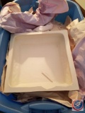 Ceramic Pedastal (Some Pieces Painted Some Not) In Tote with Lid