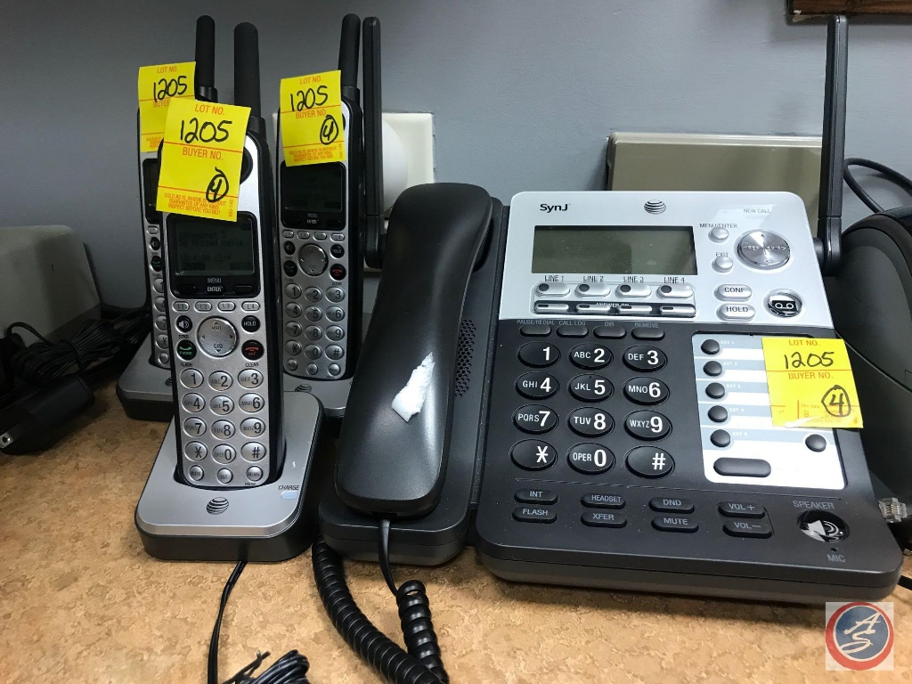 SynJ AT&T Office Phone System (Model SB67138) and (3) AT&T Hand Sets with  Charging Stations | Computers & Electronics Electronics Phones | Online  Auctions | Proxibid