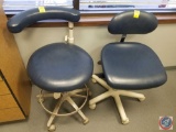Midmark Blue Vinyl Dental Chair with Adjustable Top (Model 154059P-99) Measuring 34