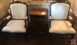 (2) Vintage Look Setting Chairs and Vintage Side Table