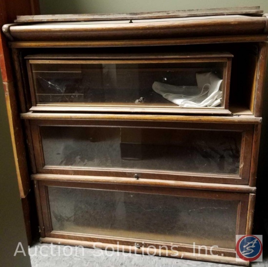 Vintage Macey?Barrister Bookcase Marked 98 and 9/10 Finish 2 {{ONE CABINET DOOR IS BROKEN OFF}}