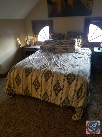 Queen Beed Split Box Spring and Frame Only {{DOES NOT INCLUDE MATTRESS OR SHEETS.}}