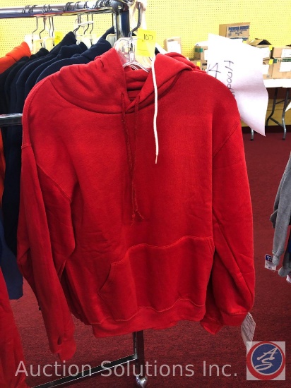 (4)Adult Red Hoodies Assorted Sizes