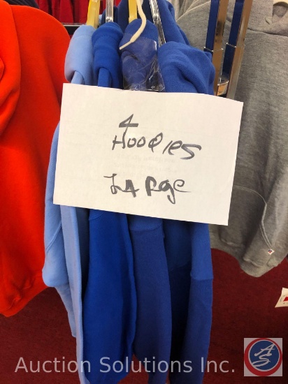 (4) Adult Large Hoodies in Shades of Blue