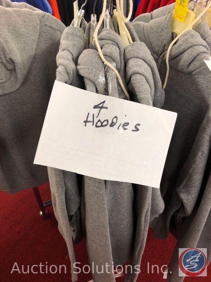 (4) Adult Grey Hoodies in Assorted Sizes