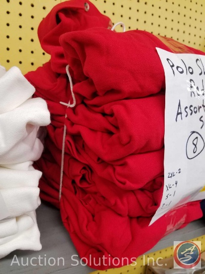 (8) Red Polo Shirts Assorted Sizes