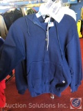 (4) Adult Small Navy Blue Zip Up Hoodies