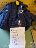(8) Rivera Mens Blue and Gray Stripped Polos Size XL