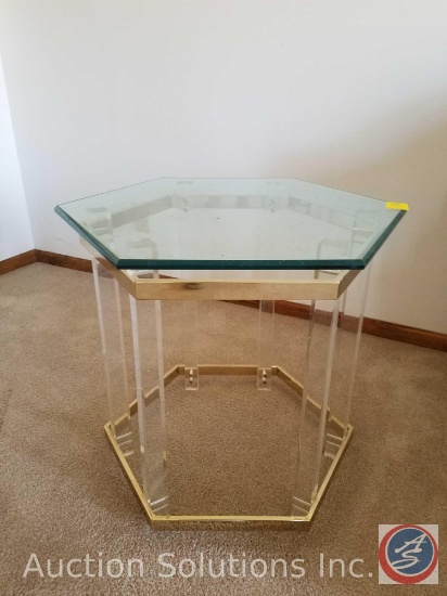Glass End Table Measuring 22"X 22", Glass Sofa Table Measuring 16"X 52.5"X 27", 24 Series Seasons