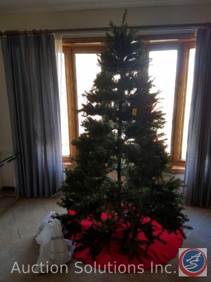 7 ft. Artificial Christmas Tree with Stand and Skirting
