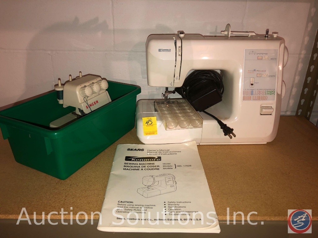 Sears Kenmore Sewing Machine (Model ) with Foot Pedal, Singer Tiny  Serger Model TS380A | Estate & Personal Property Personal Property | Online  Auctions | Proxibid