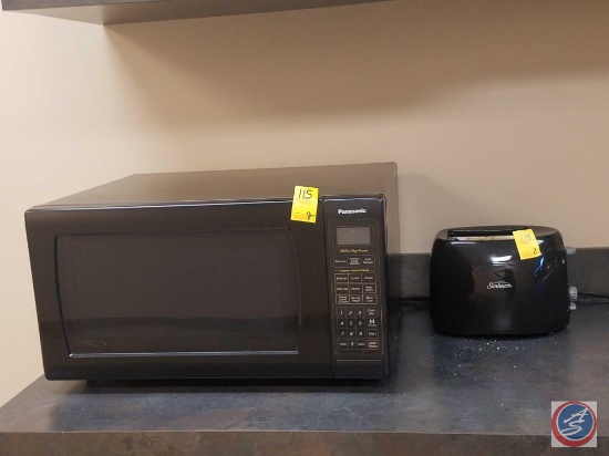 Panasonic Microwave (Model NN-S754BFR), Sunbeam Toaster (Model TSSBTR926B)
