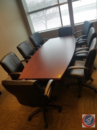 Turnstone Conference Table Measuring 94.5"X 47"X 29", (8) Adjustable Rolling Chairs