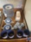 (8) Blue Willow China Saucers, (2) Blue Willow China Sugar Containers, (2) Blue Willow China Butter