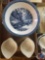 (4)Blue Willow China Soup Bowls, (2) Blue Willow China Pie Plates, (2) Blue Willow China Bowls