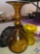 3 ft. Tall Amber Vase with Clear Stones in Bottom, Amber Vase