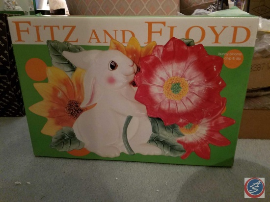 Fitz and Floyd Bunny Blooms Chip and Dip {{ In Original Box}}