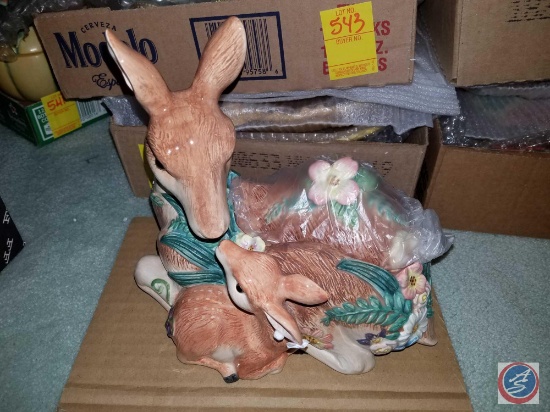 Fitz and Floyd Woodland Spring Deer Covered Candy Dish {{In Original Box}}