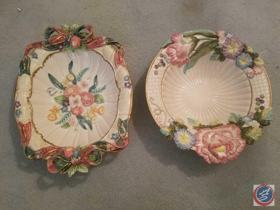 Fitz and Floyd Floral Serving Platter and Bowl