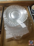 (13) Cut Glass Saucers and (2) Cut Glass Small Trays