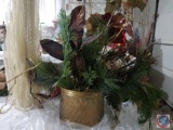 (2) Christmas Wreaths, Holiday Centerpiece, Angel (approx. 3 ft. tall)