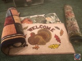 Pumpkin Welcome Mat, Turkey Welcome Mat, (2) Small Area Rugs