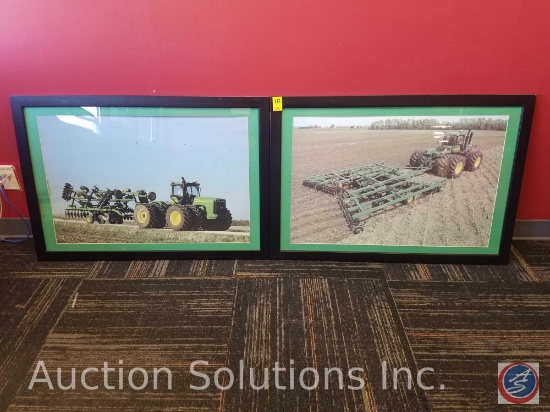 (2) Framed and Matted Tractor Pictures Measuring 39"X 27"