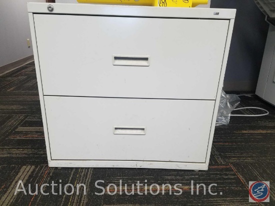 Hon 2 Drawer Lateral Filing Cabinet Without Key Measuring 30"X 19.25"X 28.5"