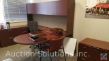 OFS U Shaped Executive Office Desk with Lighted Overhead Storage 106