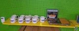 (9) Bike Coffee Cups, Farberware 1 Qt Casserole with Cover in Original Package, Pumpkin Patch Pan