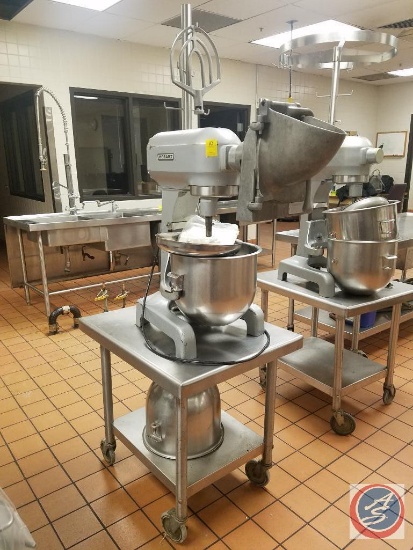 Hobart Commercial Mixer A-200 with Mixing Bowl, Vegetable Slicer, Extra Bowl, Beater and Assorted