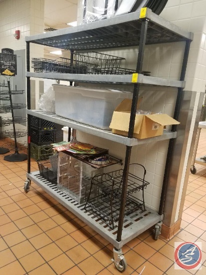 Amco 4 Tier NSF Composite Shelving on Wheels 60" x 24" x 70" (Contents not included)