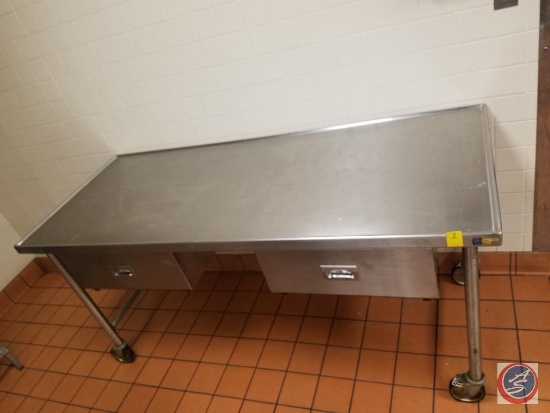 NFS Stainless Steel Prep Table with Two Holding Drawers 72" x 30" x 35"