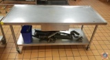 Stainless Steel Prep Table with Holding Drawer on Wheels 72