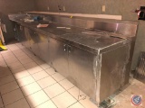 Stainless Steel NSF Prep Table with Sink 6 Door, 1 Shelves 174