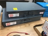 2 Nebraska-Iowa Industrial Fastener Hardware Organizers with assorted hardware including metric pan