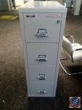 Fire King 4 Drawer Letter Size Fireproof file cabinet with key
