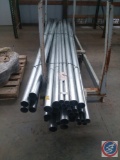 Assorted sections of 1 1/2 in and 2 1/2 in EMT conduit and rack. Approximately 140 ft of 2 1/2 and