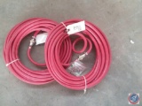 (2) 25 foot 1/4 in air hoses with Schrader quick connects