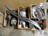 Assorted Vintage Parts including headlight trim, power steering pumps and fuel pumps