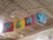 PLAY DAZE Hanging Signs {{BUYER MUST REMOVE; BRING LADDER + APPROPRIATE TOOLS}}