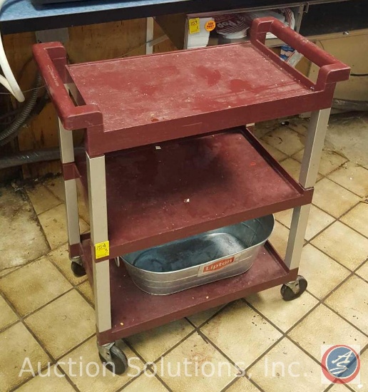 Three-Tier Rubbermaid Utility Cart