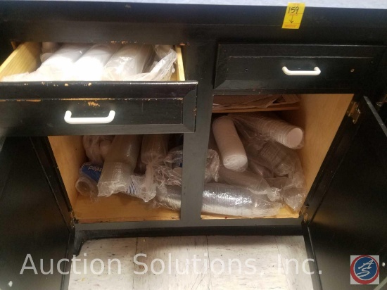 (2) Wire Racks, Hanging Chip Racks, Cups, Straws, Lids {{AMOUNT TO BE DETERMINED WHAT IS LEFT DAY OF