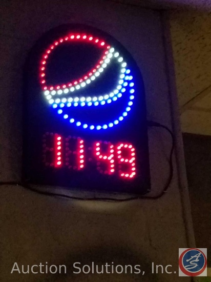 Pepsi LED Clock, Roller Skating Warning Sign, Vinyl Riedell Sign, Vinyl "We Sell Skates" Sign