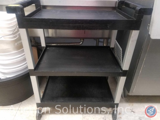 Three-Tier Rubbermaid Utility Cart