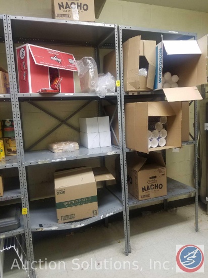 {{2XBID}} (2) Three Tier Metal Shelving Storage Units 36" x 24" x 88" {{ITEMS ON SHELVES NOT