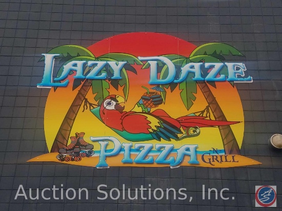 Lazy Daze Pizza and Grill Sign 152" x 112" {{BUYER MUST REMOVE--PLEASE NOTE THAT THIS IS ON THE SIDE